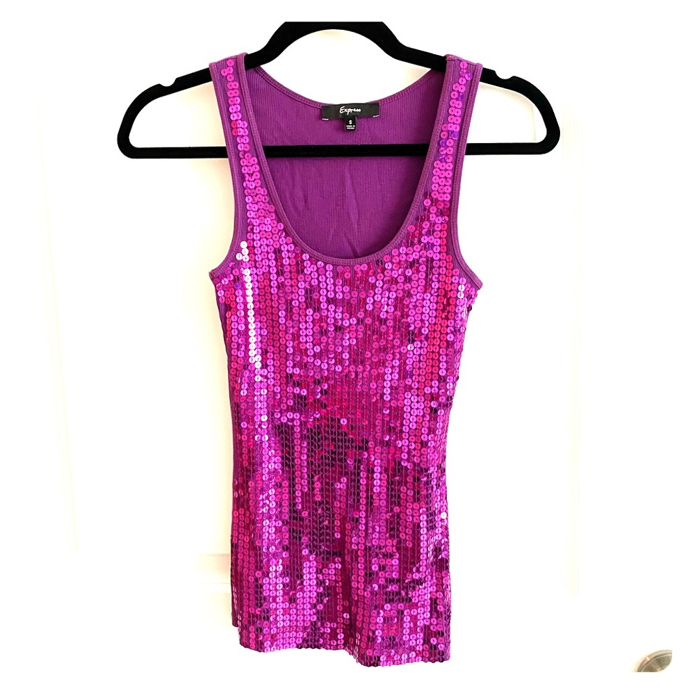 Express purple sequin tank